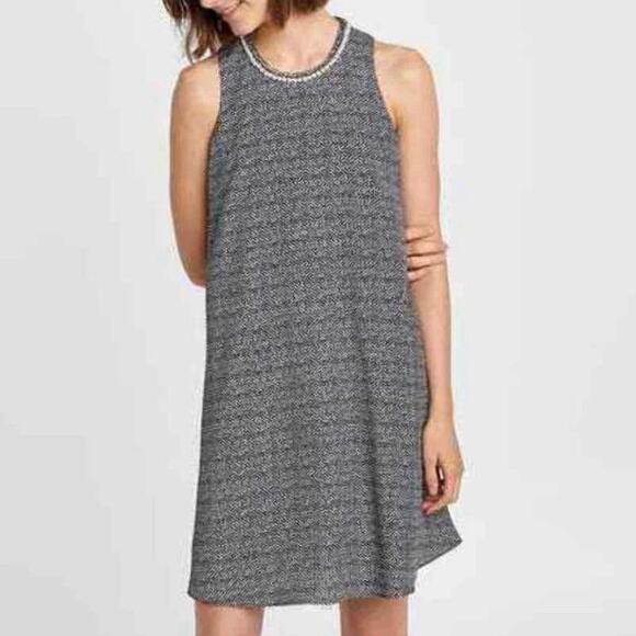 Karl Lagerfield Paris NWT Black and White Pearl Collar Swing Dress Size 4 - Picture 1 of 9